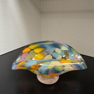 Murano Vibrant Glass Art Centerpiece